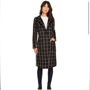 Michael Stars | Anthropologie Black Plaid Coat Size XS